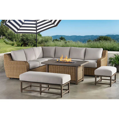 🔥Summer Sale 🔥Member's Mark Athena Sectional with Sunbrella Fabric, 7pc
